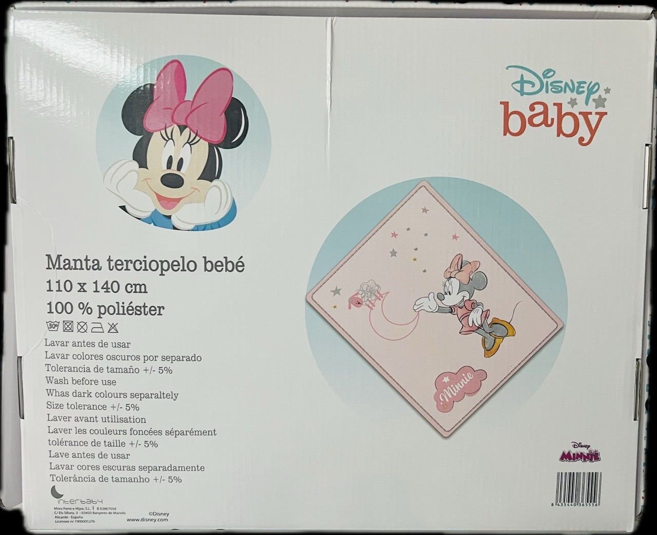 Manta cuna Mickey Mouse / Minnie Mouse Disney