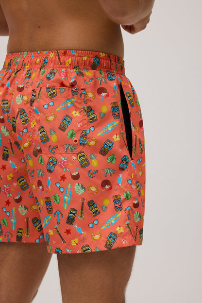 Bañador medio ligero estampado hawai