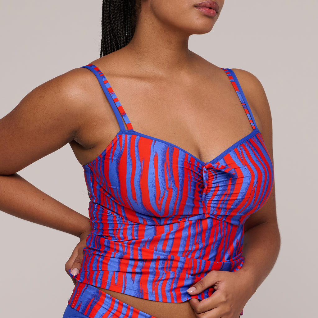 SKUDAI Wild stripes tankini copa entera con foam