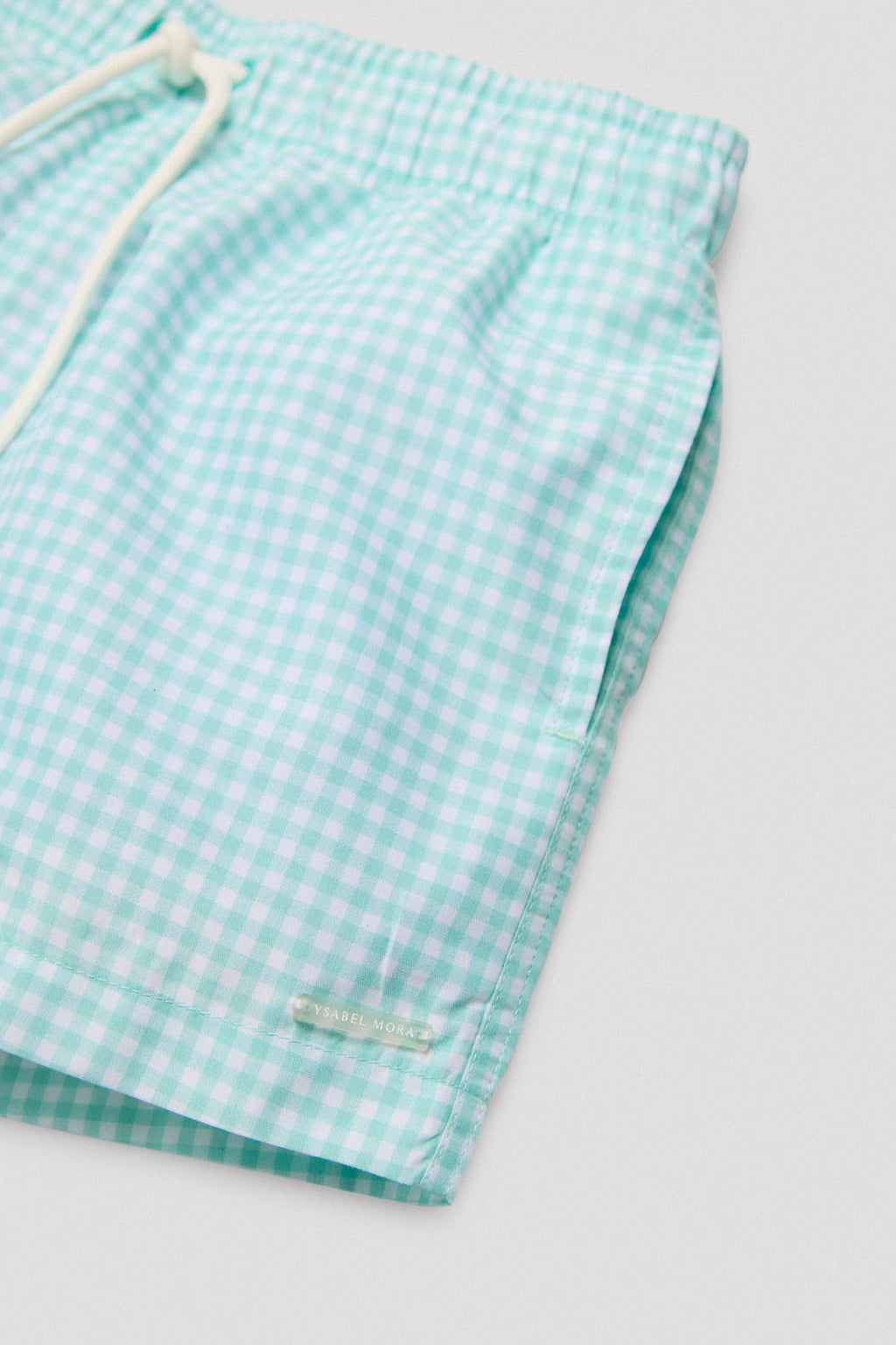 Bañador niño corto estampado vichy