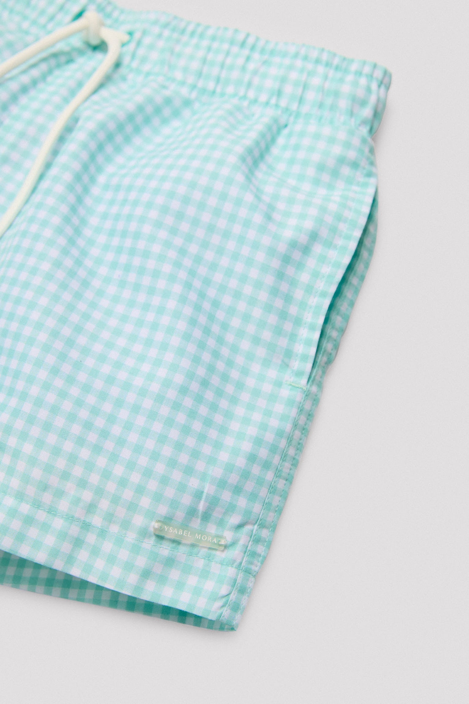 Bañador niño corto estampado vichy