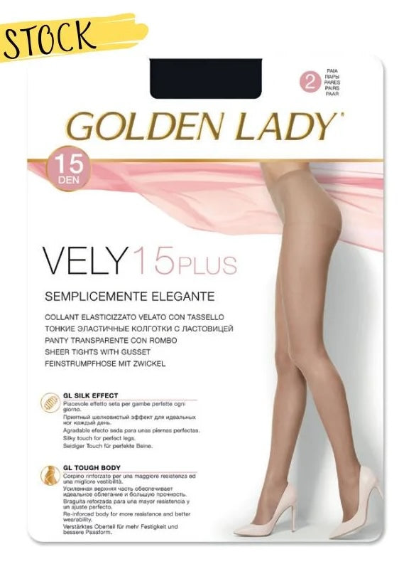 Panty VELY 15 XL PLUS (2 pares) Golden Lady - 38WES