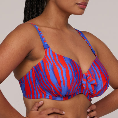 SKUDAI Wild stripes bikini con foam escote corazón