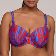 SKUDAI Wild stripes bikini con foam escote corazón