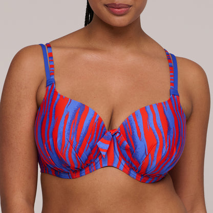 SKUDAI Wild stripes bikini con foam escote corazón