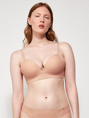 Sujetador push up sin aro en tejido plumetti - Piel - 1/10043T