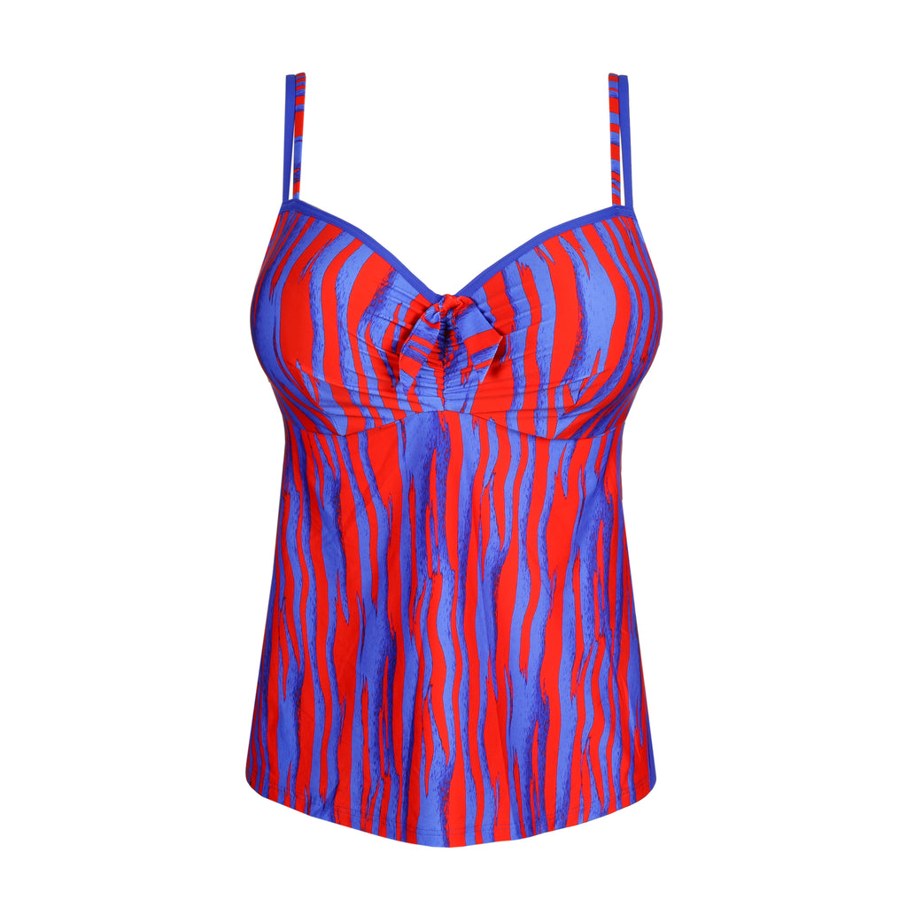 SKUDAI Wild stripes tankini copa entera con foam