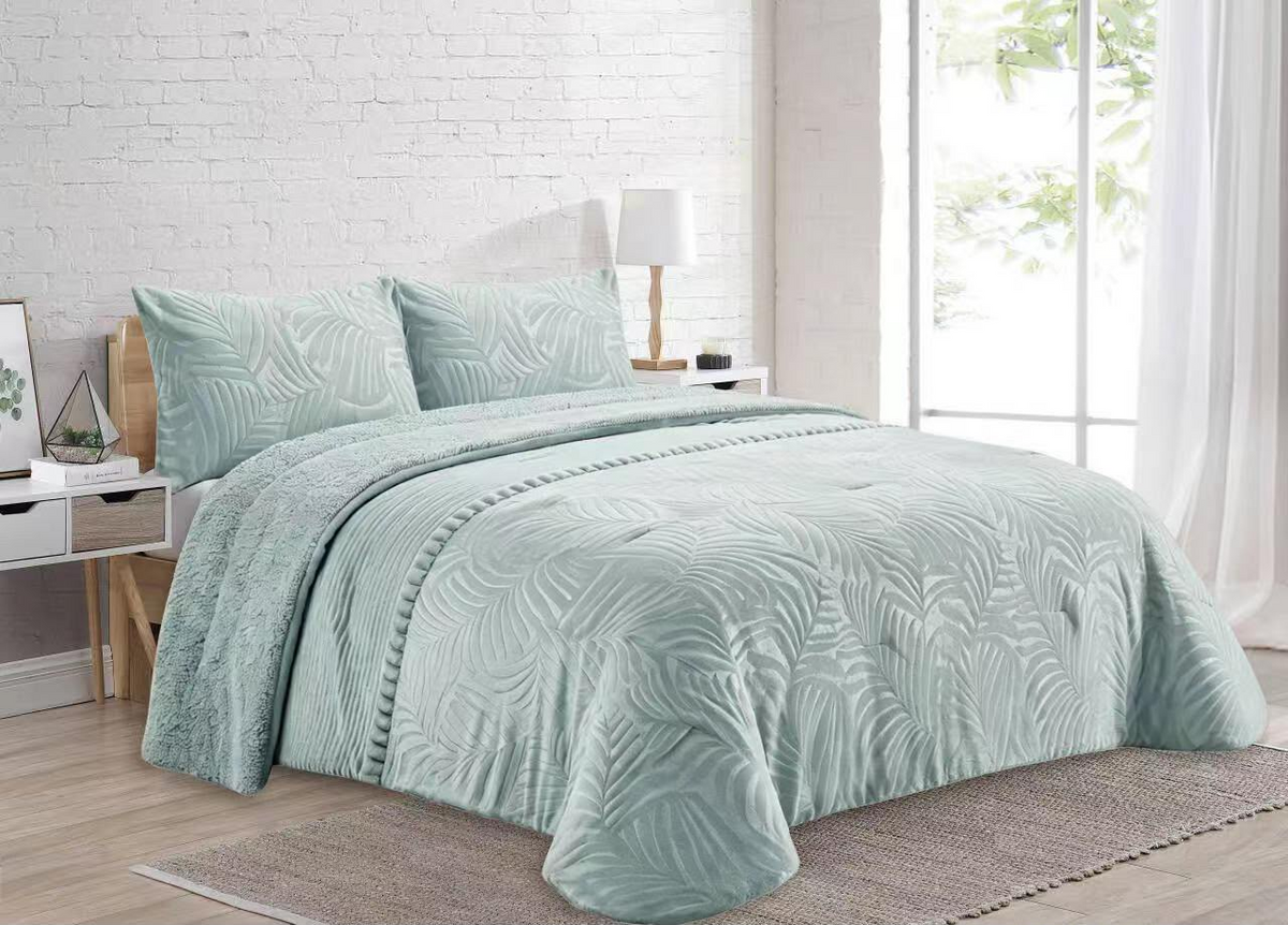 Edredón Sherpa BERGEN Texturas aqua