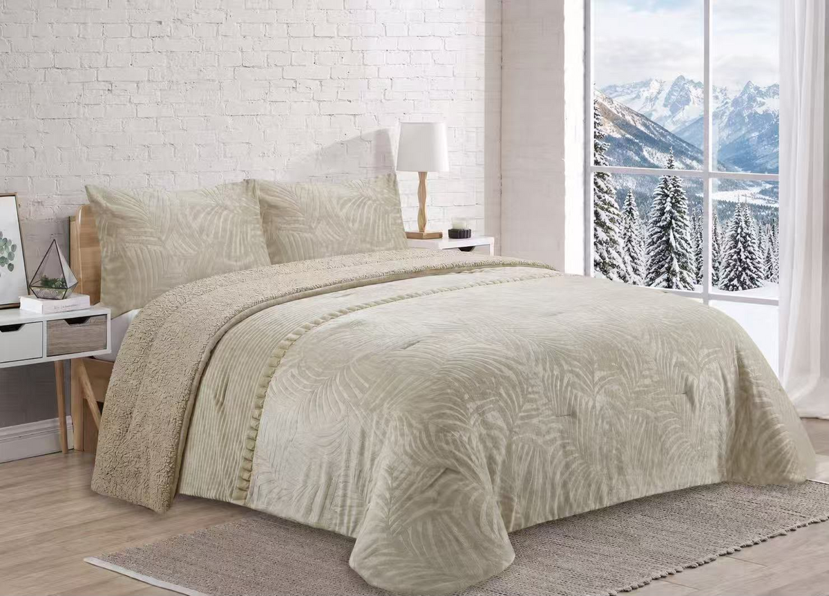 Edredón Sherpa BERGEN Texturas beige