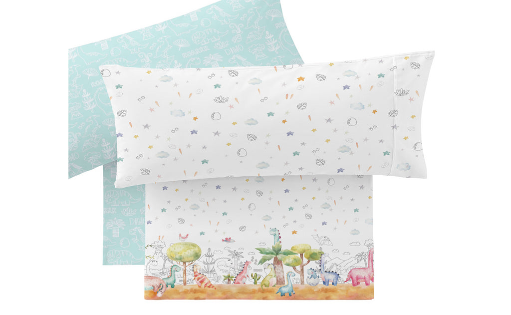 Juego Sábanas MANTEROL Infantil JUNIOR 606 DINOSAURIOS