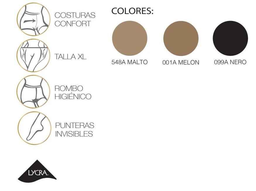 Panty VELY 15 XL PLUS (2 pares) Golden Lady - 38WES