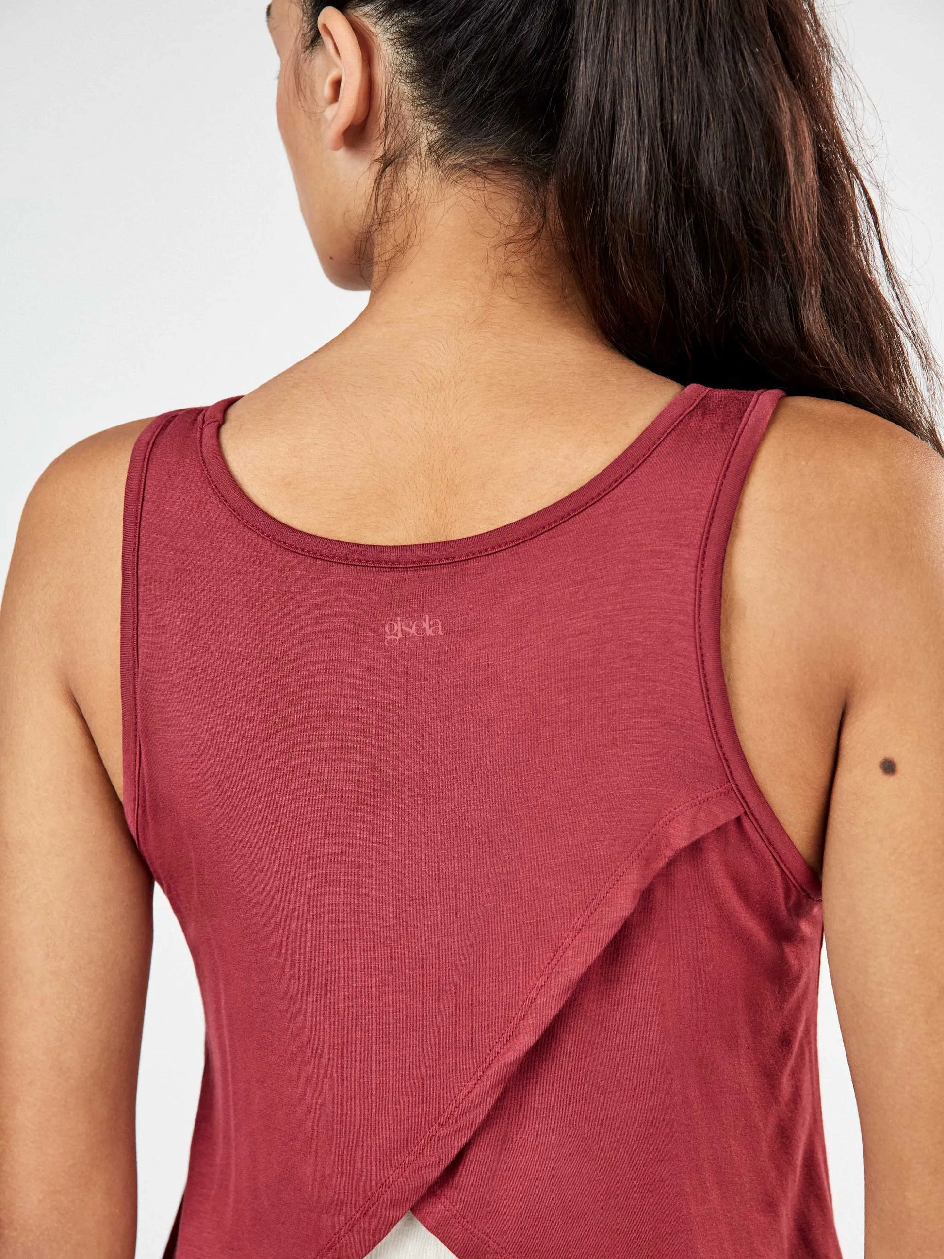 Camiseta deportiva doble capa sin mangas bicolor