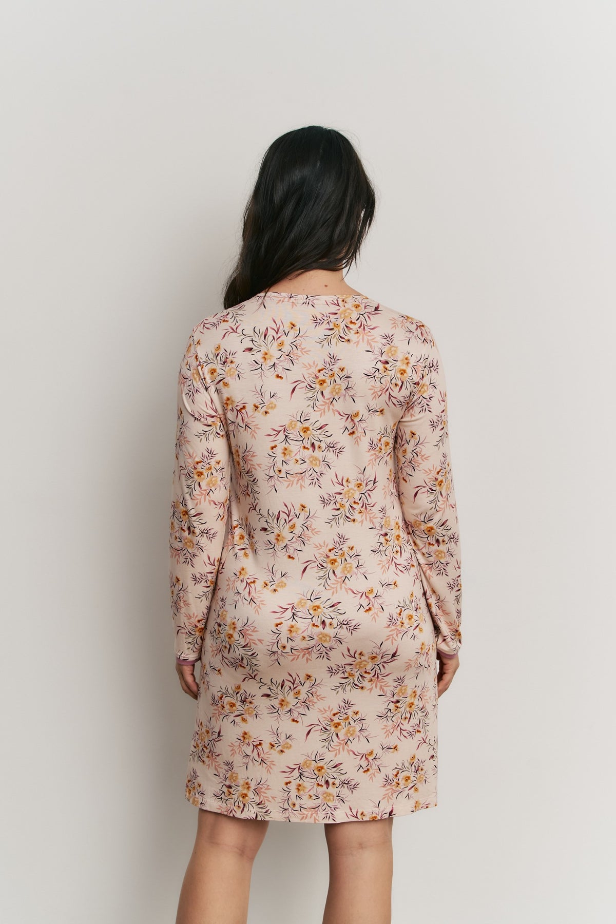 Camisón manga larga abierto con botones viscosa Pompadore