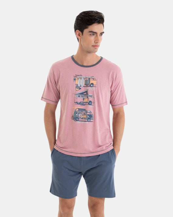 Pijama Corto de Hombre 100% Algodón Estampado Furgos
