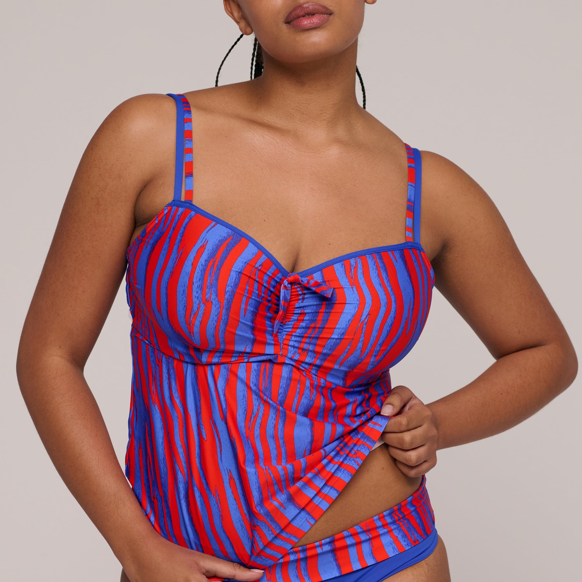 SKUDAI Wild stripes tankini copa entera con foam