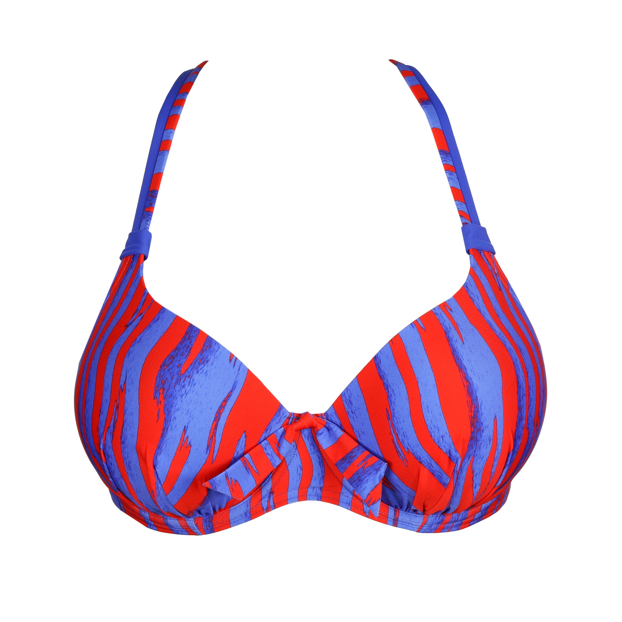 SKUDAI Wild stripes bikini con foam escote corazón