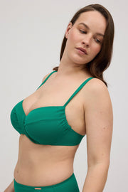 Top bikini reductor contorno regulable verde copas C y D