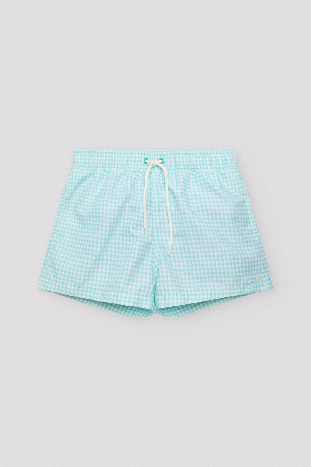 Bañador niño corto estampado vichy