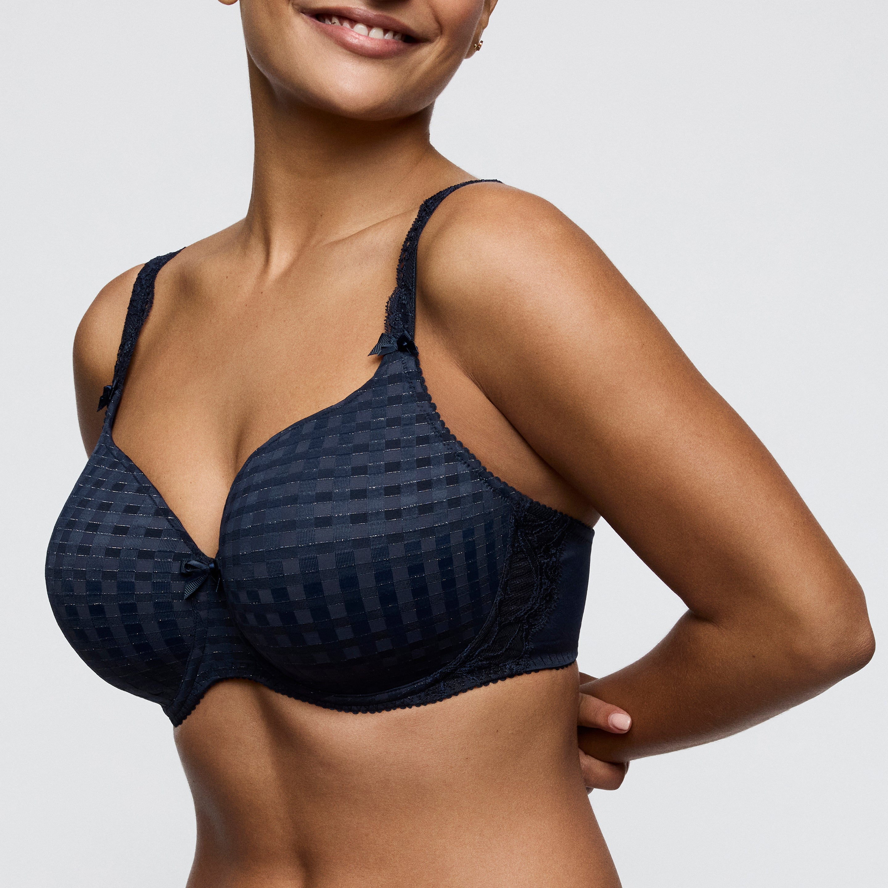 MADISON velvet blue suj. con foam escote corazón