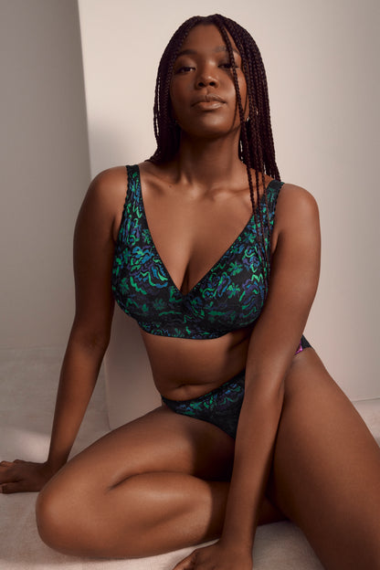 SAN ANGEL Peacock Feather bralette