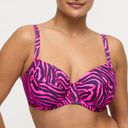 MALABO hot pink zebra bikini copa entera