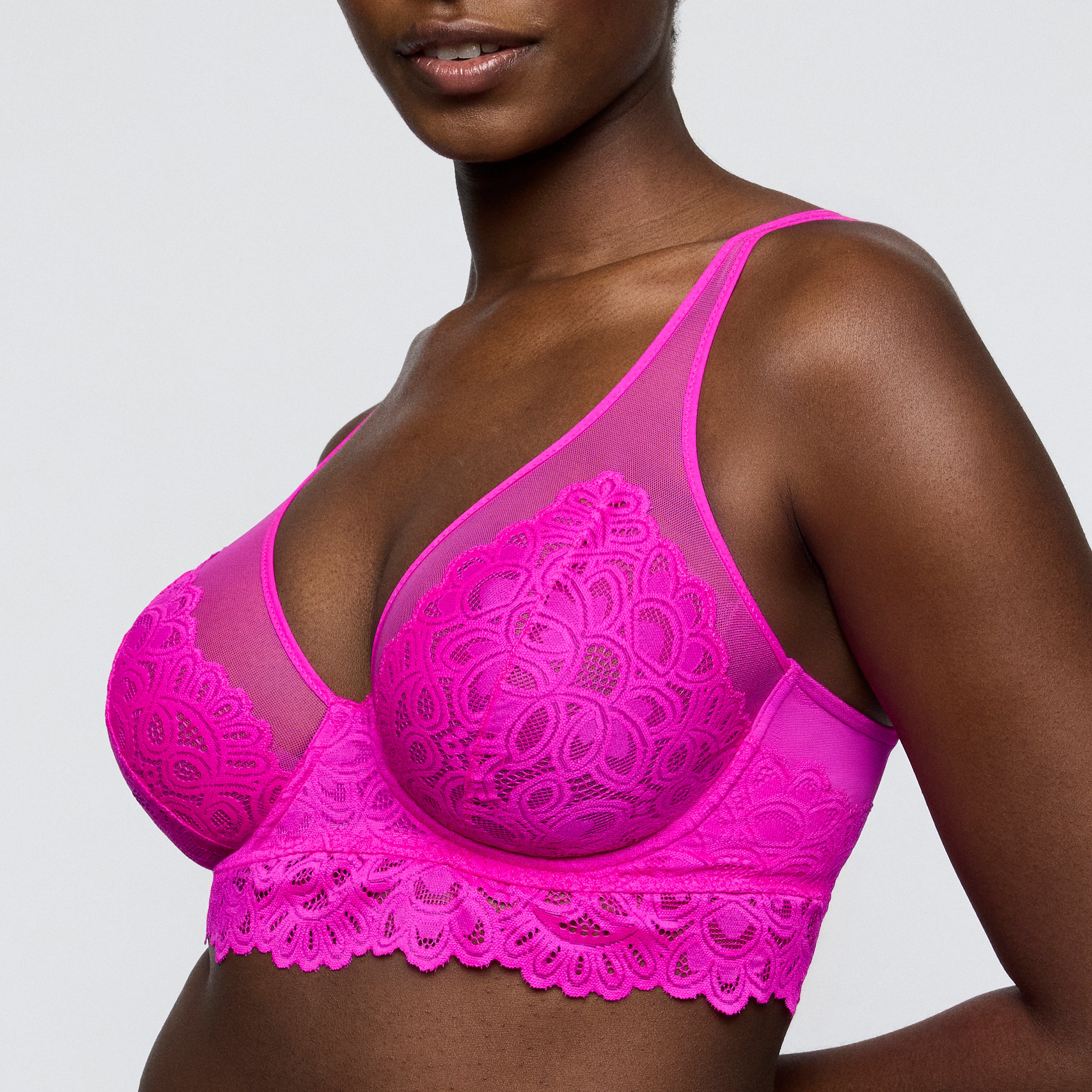 DEAR NIGHT Influencer Pink sujetador escote profundo
