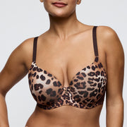 GIGANNI Leopard bloom suj. con foam escote corazón