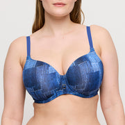 MAUNA Twill Blue suj. con foam escote corazón
