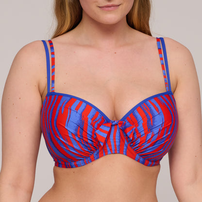 SKUDAI Wild stripes bikini balconet con foam