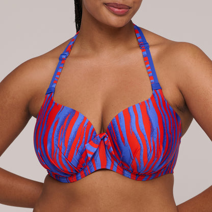 SKUDAI Wild stripes bikini con foam escote corazón