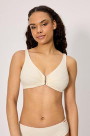 Conjunto bikini reductor tejido calado marrón copa C