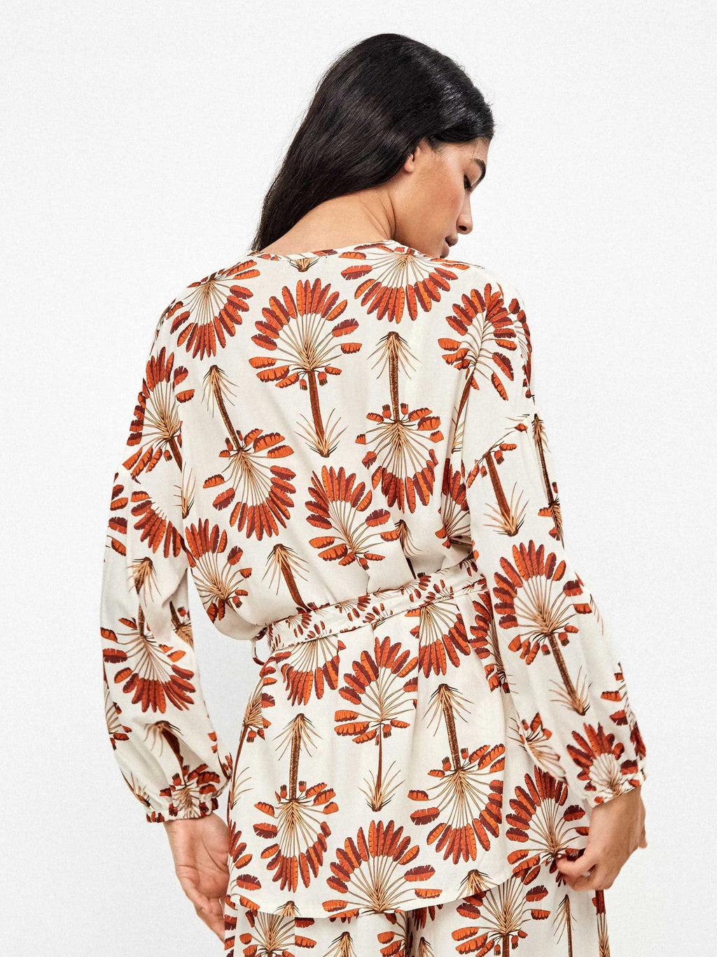 Kimono estampado palmeras