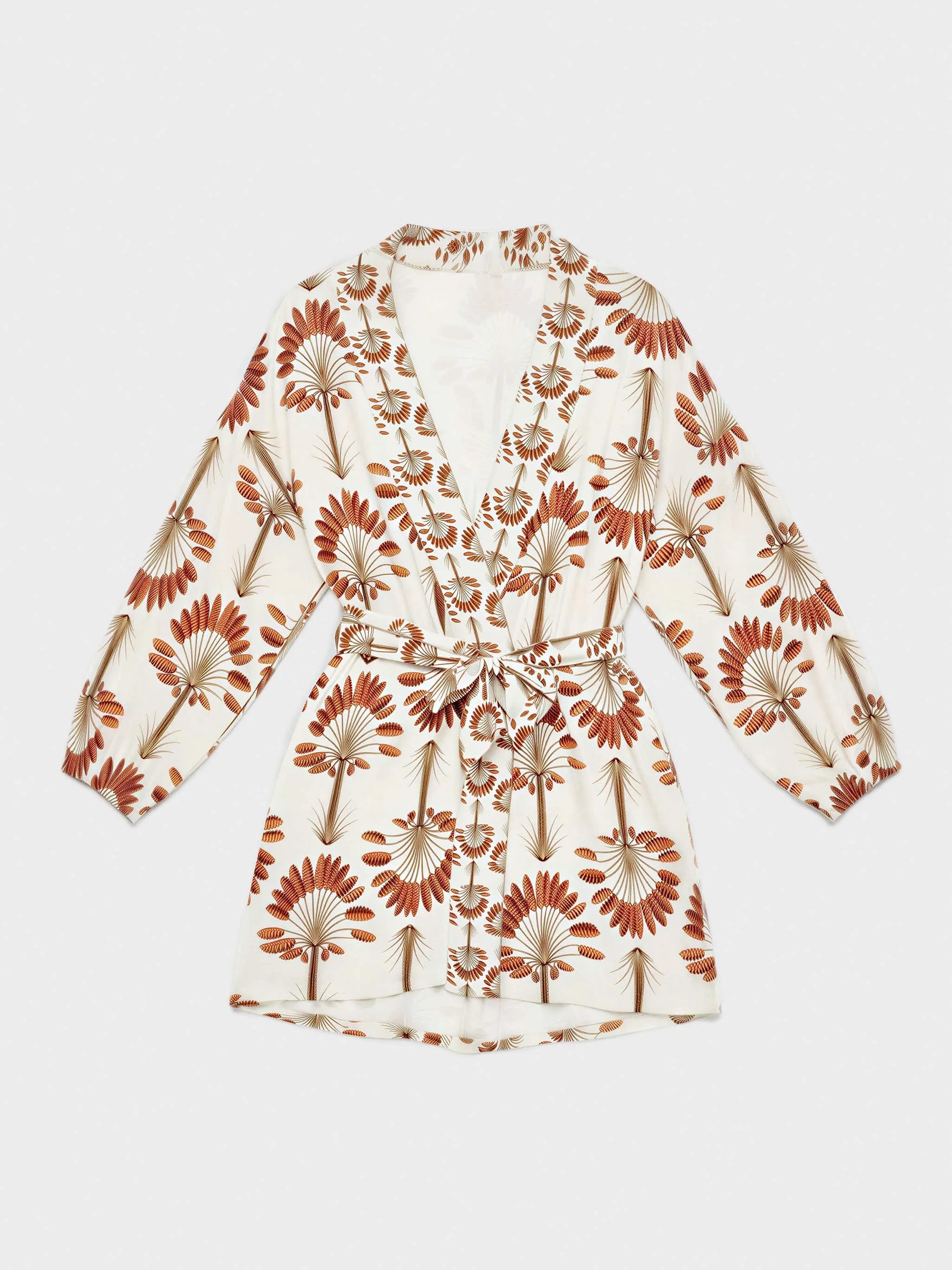Kimono estampado palmeras