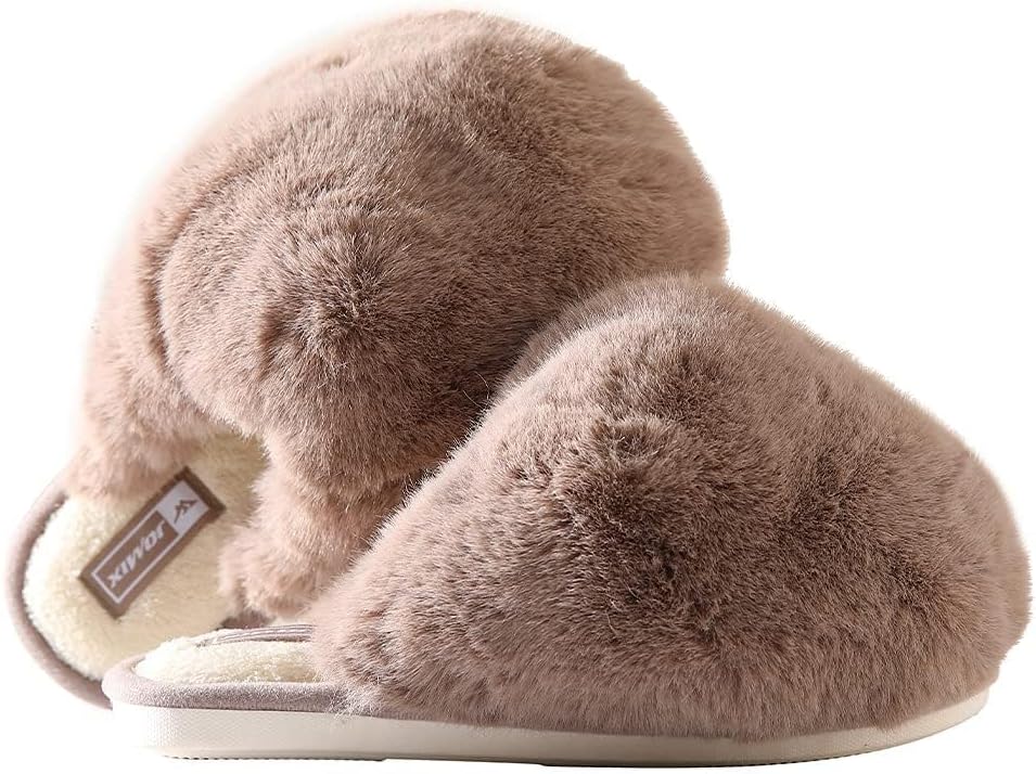 Pantuflas de Peluche Nube para Mujer caqui 1