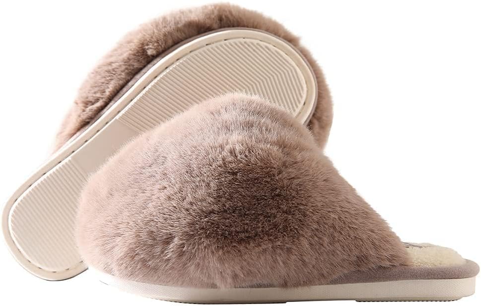 Pantuflas de Peluche Nube para Mujer caqui 3