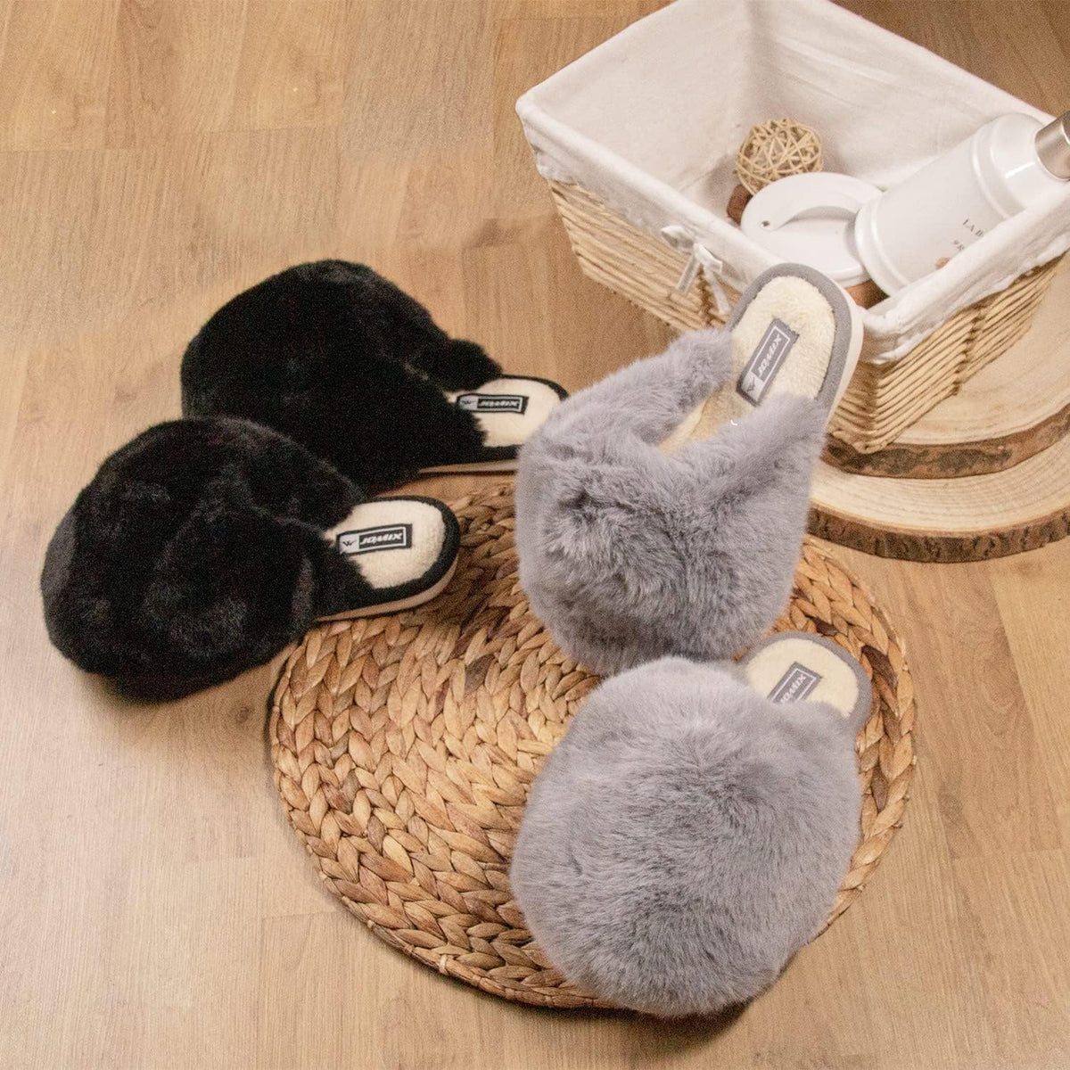 Pantuflas de Peluche Nube para Mujer negro 7