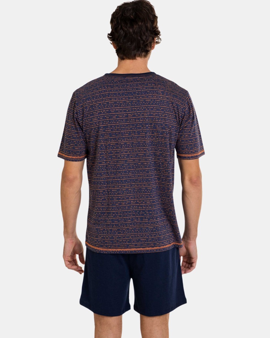 Pijama corto de hombre de punto en color marino vigoré