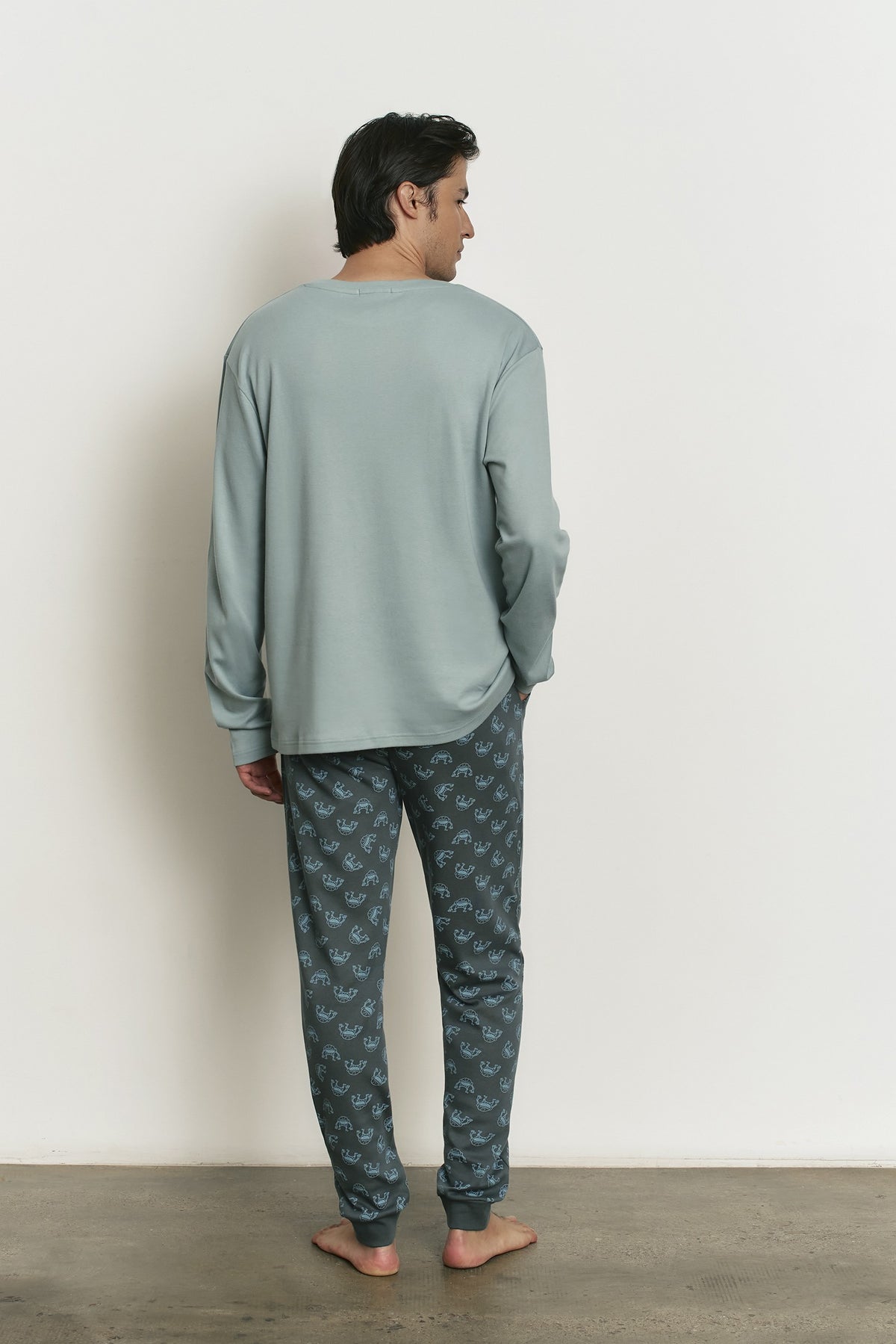 Pijama de hombre largo 100% algodón con acabado interior muy suave Robot