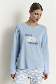 Pijama largo con camiseta manga larga algodón con interior suave Dreams
